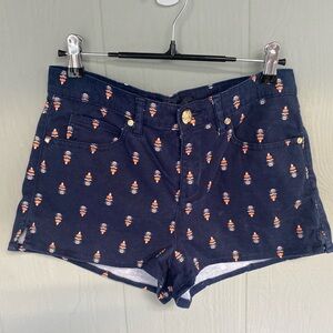 Juicy Couture Rare Navy Blue Vintage Print Shorts 26